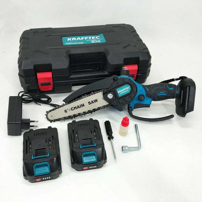 Акумуляторна ланцюгова міні пила в кейсі Krafftec