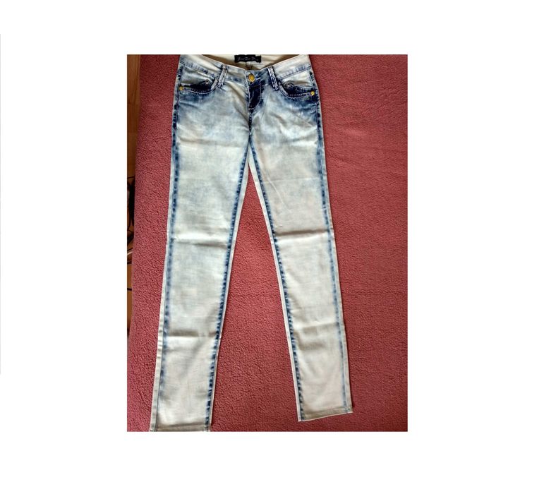 Джинси для дівчинки підлітка прямі стрейчеві жіночі блакитні 26 р.