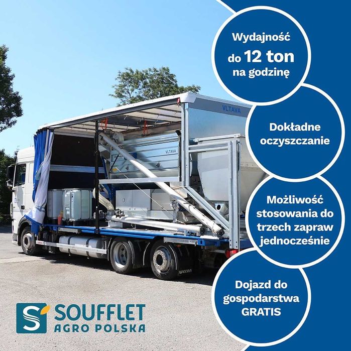 Mobilne Czyszczenie i zaprawianie nasion zbóż DOJAZD | Cała POLSKA