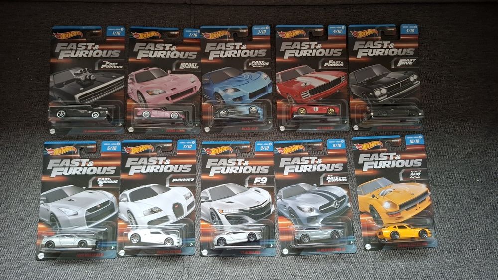 Hot Wheels Fast&Furious 10 szt series 3. Nowe