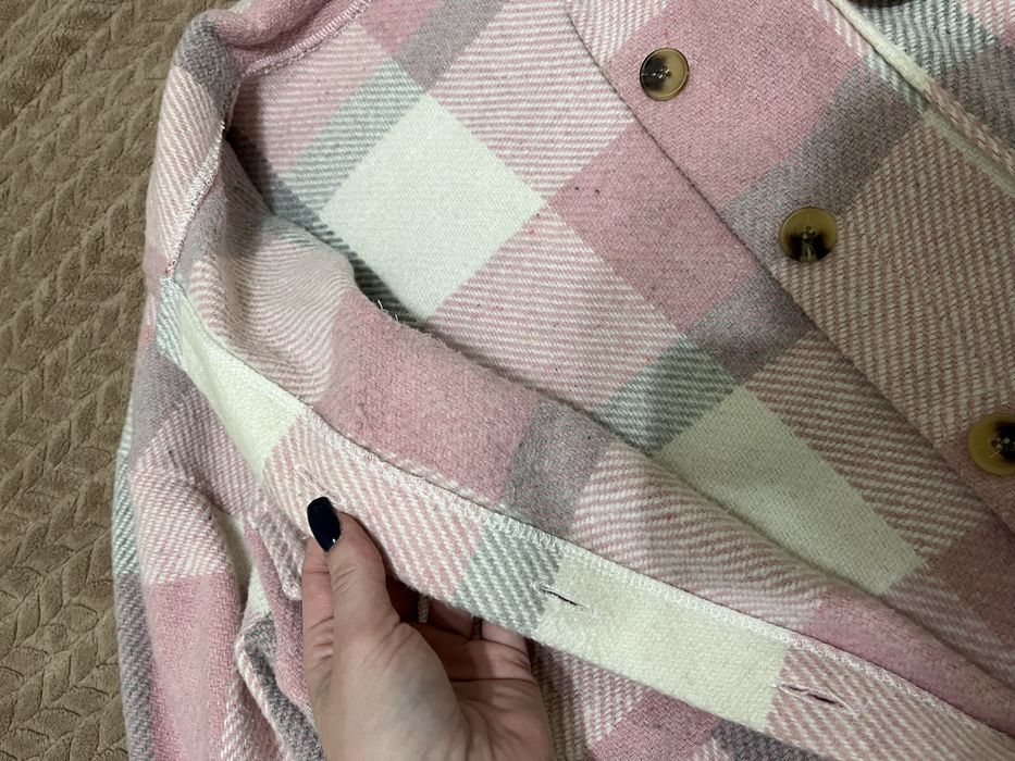 Зимняя теплая рубашка в клетку из шерсти