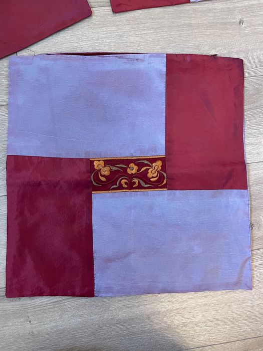 3 szt poszewki na poduszki 45 x 45cm  fioletowo- bordowe