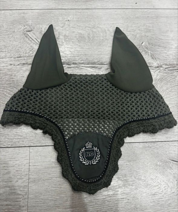 Piekny, bawelniany nausznik dla konia FULL khaki