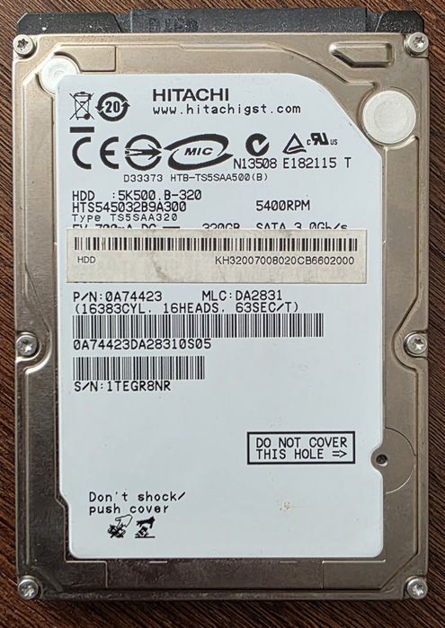 Hitachi Travelstar 320GB 2.5" HDD SATA II dysk twardy do laptopa