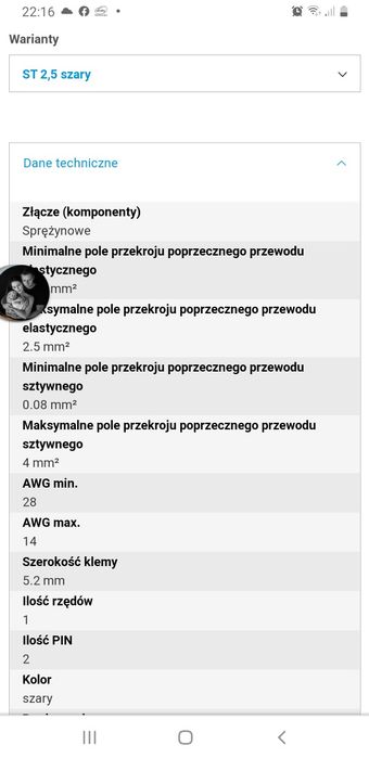 Złącze przelotowe PHOENIX ST 2,5