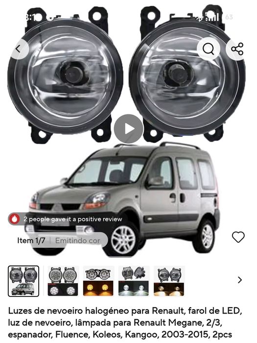 Faróis de nevoeiro Renault Megane Kangoo Clio etc.