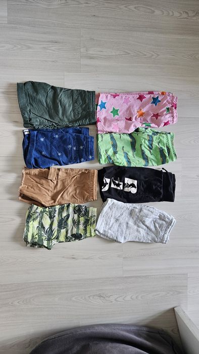 Szorty spodenki 122 cm primark zestaw 128 zielone spodnie