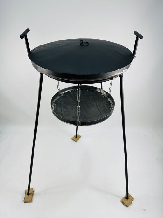 Сковорода 50см на высоких ножках, с подвеской для огня и крышкой