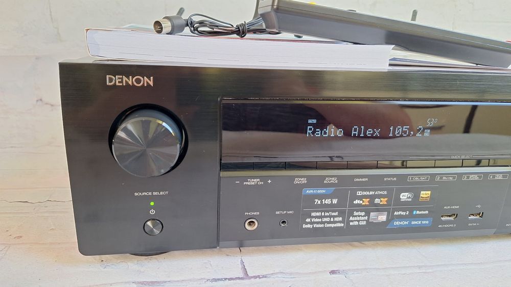 7.2 Denon AVR-X1600 Wi-Fi BT Heos 4K60p eARC DSD Spotify Atmos Vision