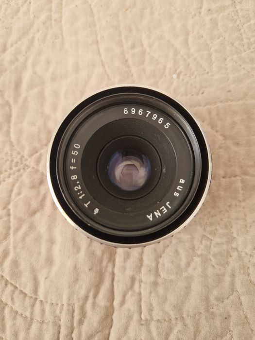 objetiva aus JENA (Carl Zeiss Jena) Tessar 50mm f/2.8 "Zebra