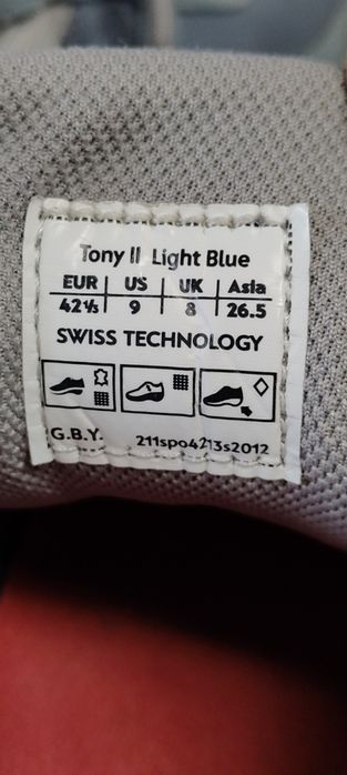 Buty sneakersy męskie skórzane Joya Tony II light blue rozmiar 42