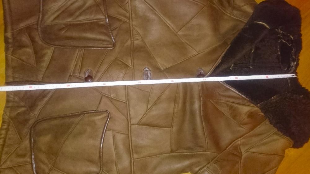 Kożuch damski z kapturem, rozmiar M (wymiary na zdjęciach)