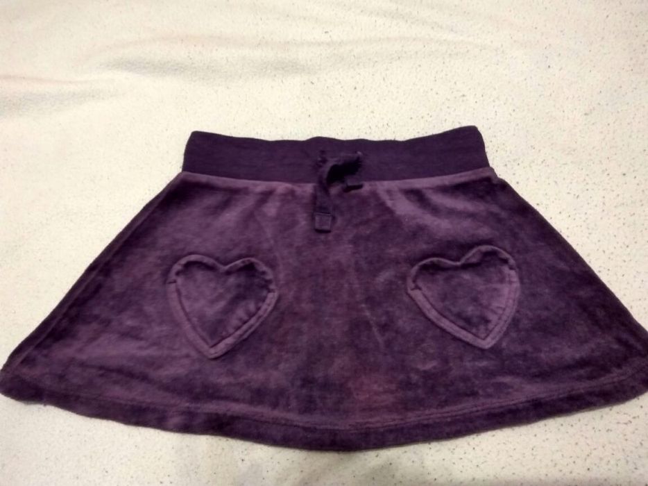 Spódniczka welurowa granat/ ciemny fiolet H&M r. 110