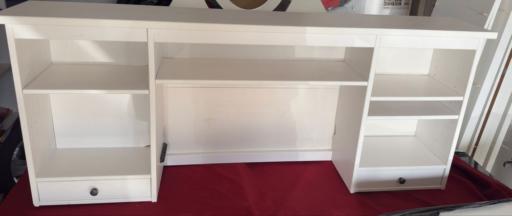 Biurko ikea hemnes lite drewno białe + Nadstawka + Dowóz Stan BDB