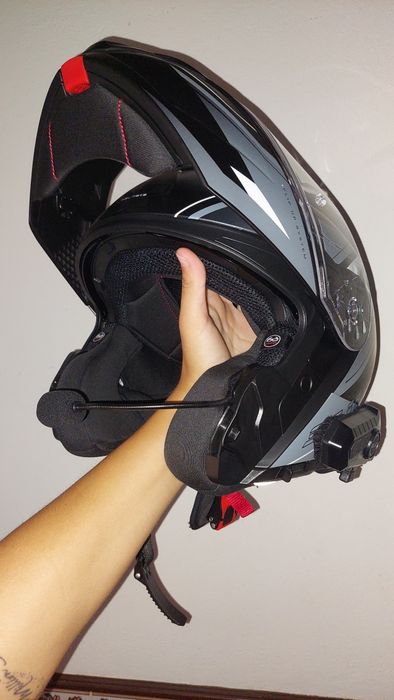 Capacete CMS modular NOVO com intercomunicador instalado- Tamanho S