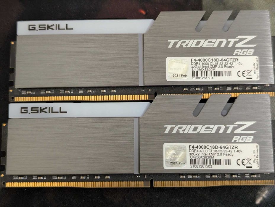 DDR4 4000 MHz 64GB (2X32GB) G.Skill Trident Z CL18