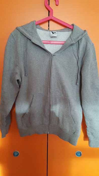 szara bluza z kapturem zapinana na zamek -S - firmy Malfini czechy