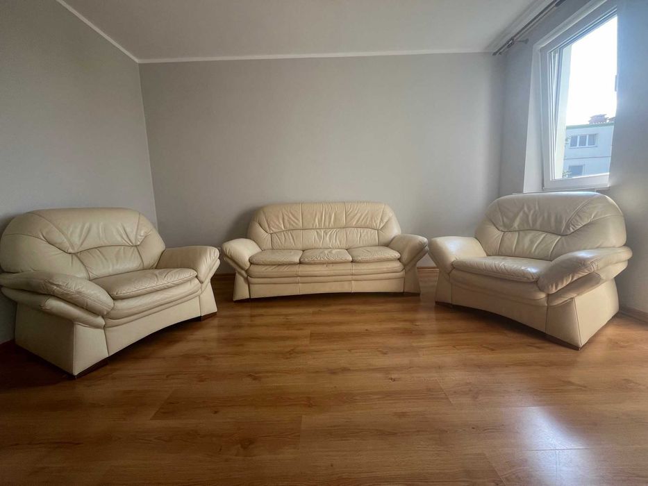 Sofa kanapa skórzana  dwa fotele