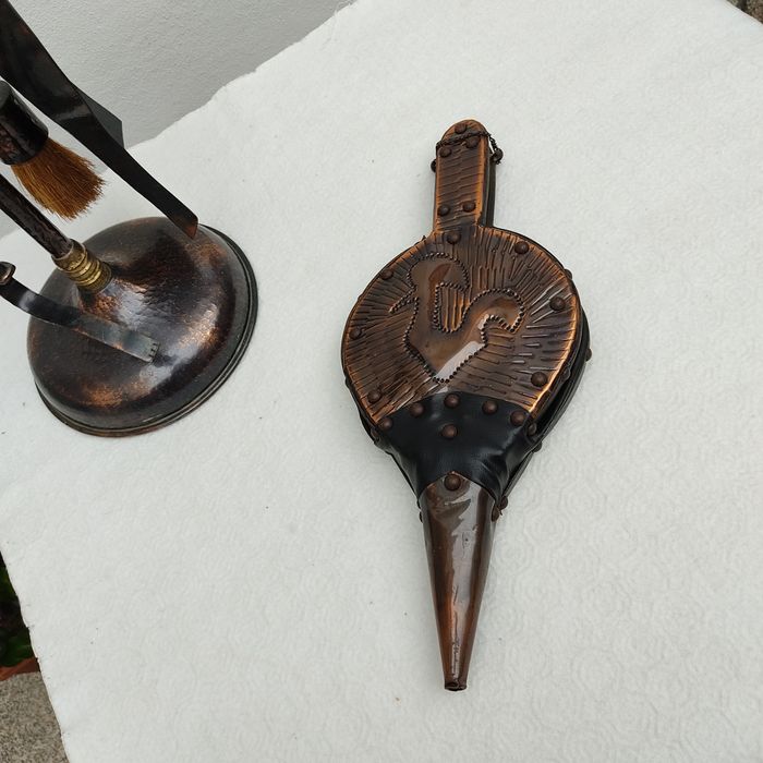 Conjunto lareira metal (latão)