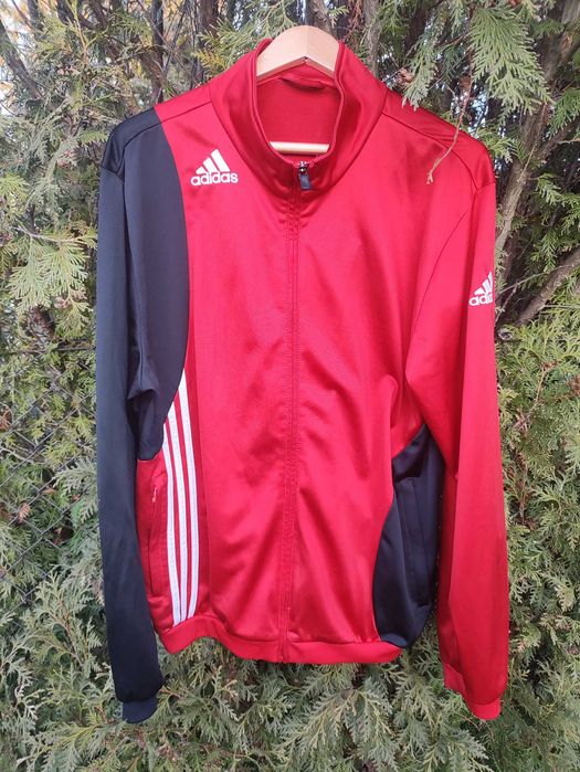 Bluza Adidas Kurtka Męska bluza dresowa sportowa Piłkarska czerwona