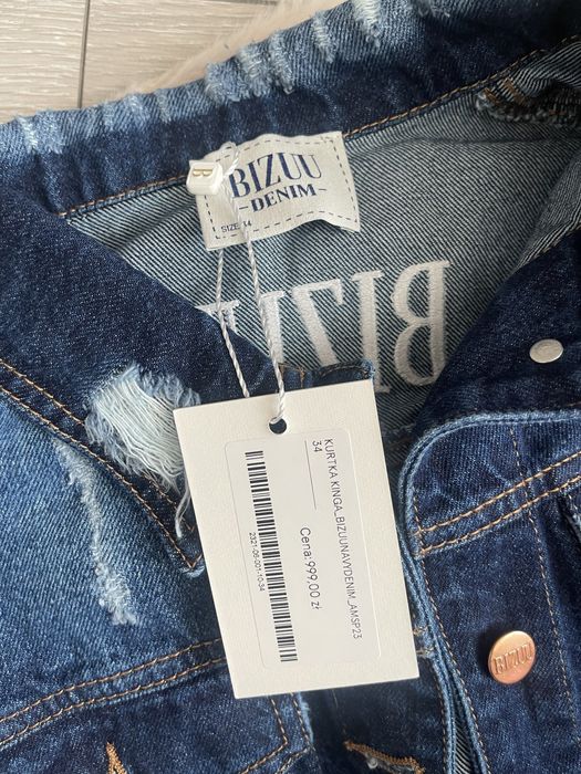 Nowy zestaw komplet Bizuu kurtka spódnica jeansowa XS