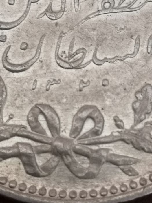 Moneta Srebro Iran 5000 Dinarów 1320 AH (1902 AD)