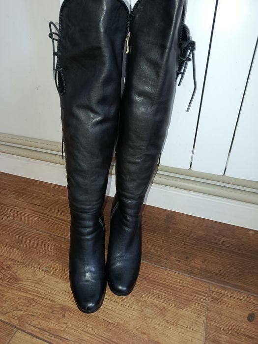 Зимові кожані сапоги