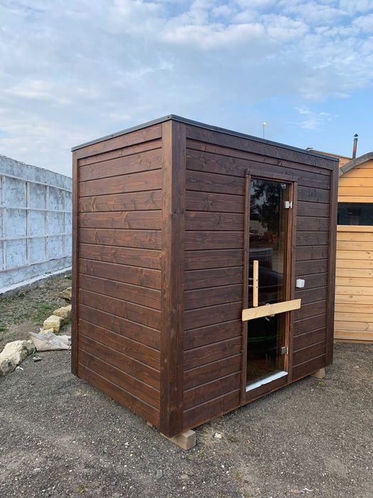 Лазня. Баня з електрокаміном. Сауна від виробника. Чан з джакузі