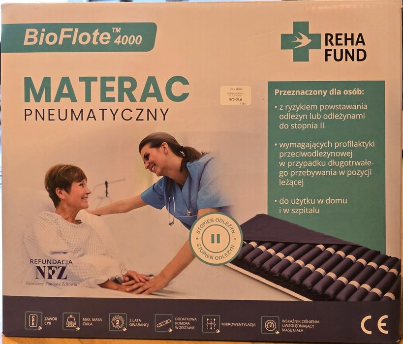 Materac pneumatyczny przeciwodleżynowy