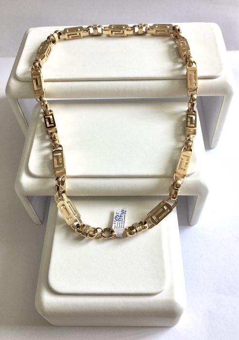 Złoty męski łańcuszek VERSACE 75cm•pozłacany wybita próba 0,750