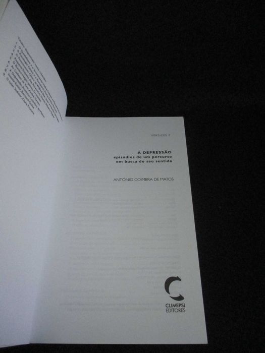 Livro A Depressão António Coimbra de Matos 1ª edição