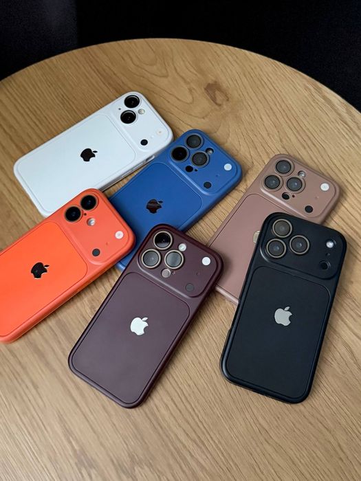 Чохол протиударний силіконовий для iPhone 15 / 16 Pro Max чехол айфон про макс имитация оранж імітація 18 закрита камера захист камери