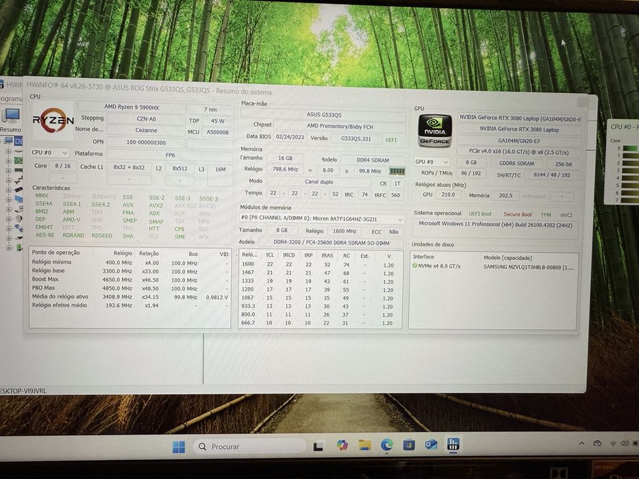 Asus Rog strix 15.6 G533QS RTX 3080 / Ryzen 9 5900HX / 300hz / 32GB RAM