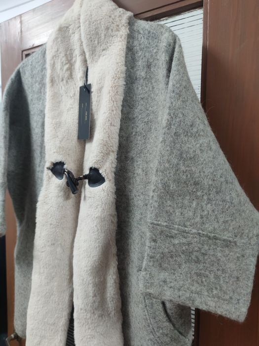 Casaco Feminino Novo c/Etiqueta – Cinza c/Forro de Pelo, Veste Até XL