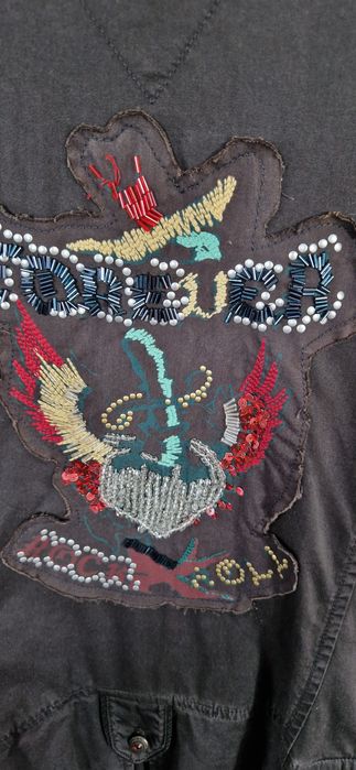 Czarna jeansowa kurtka parka przejściowa Tommy Hilfiger Denim L