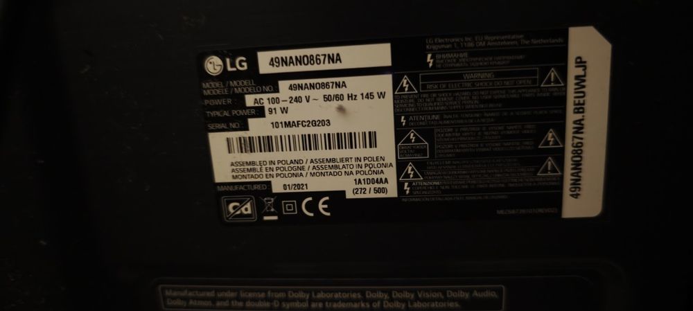 Telewizor NanoCell LG.49 cali