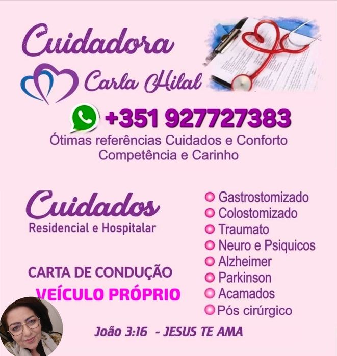 Cuidadora Auxiliar Domiciliar de Idosos Experiente 20 anos