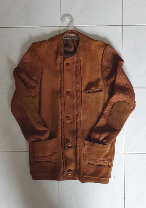 Raro Casaco / Blazer vintage, de pele de Antílope e Malha - Anos 60/70