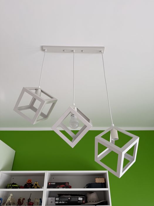Lampa wiszaca trzy kwadraty E27 LED