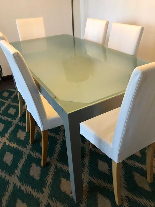 Mesa sala com tampo vidro temperado