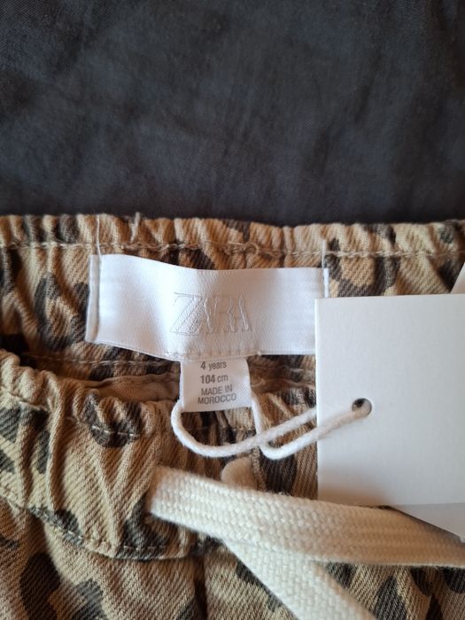 Zara nowe 104 szorty krótkie spodenki pantera cętki