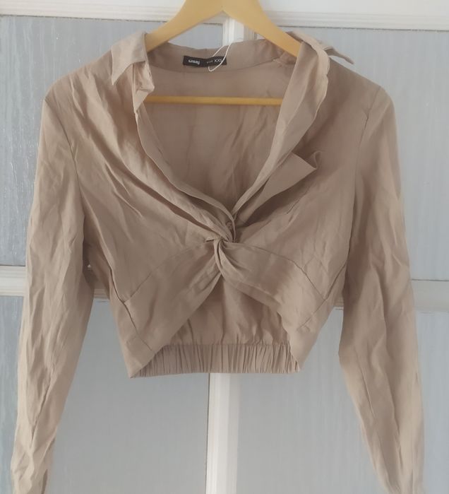 Crop top/ bluzka/ dziewczyna/ kolor beżowy/ Sinsay/ rozm. XXS