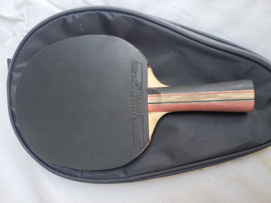 Ракетка Tibhar Carbon Pro Light. Накладки Tibhar Volcano. + чехол Pongori TTC100