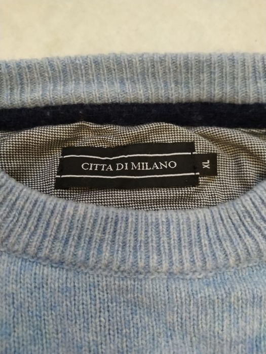Błękitny wełniany sweter Citta Di Milano XL