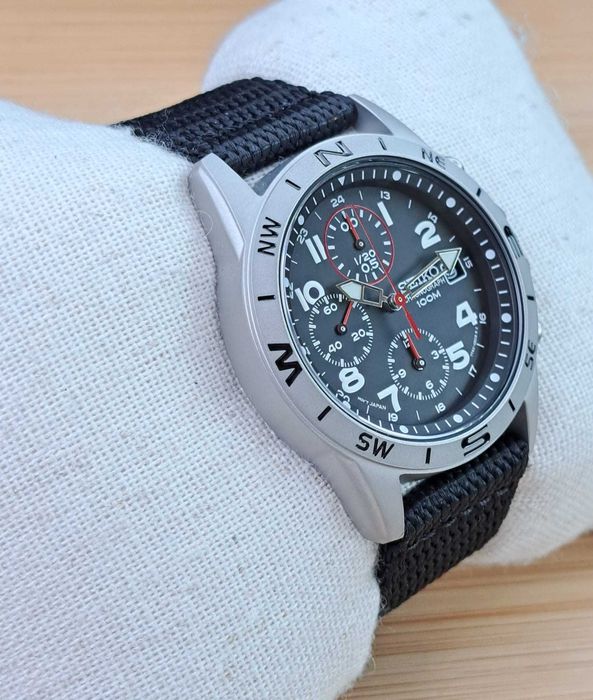 Relógio Seiko Chronograph SND399P - Militar style/field