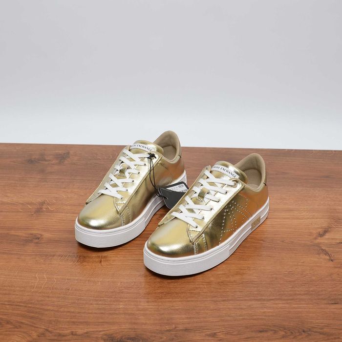 Armani Exchange Gold кеды кроссовки оригинал 40.5 / 26см XDX079-XV567