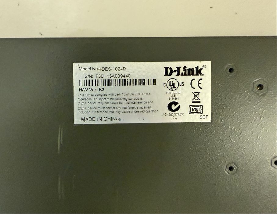 Комутатор мережевий D-Link DES-1024D