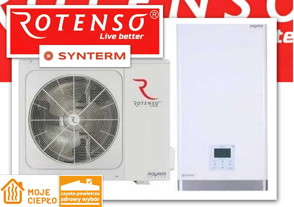Pompa Ciepła Rotenso Aquami 8 kW Split. Grzanie do -25°C, woda do 65°C