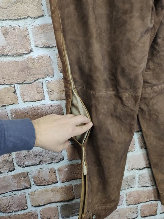 Almenrausch skórzane spodnie bawarskie folk brązowe 36