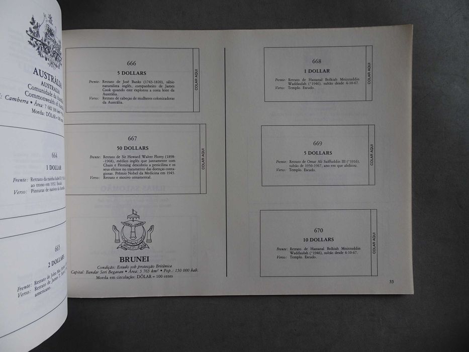 Caderneta de cromos vazia Notas de todo o mundo - Volume IV América e